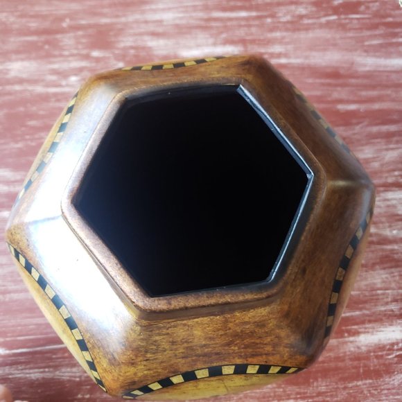 Aztek Monkey & Palm Tree Ginger Jar - Large Ceramic - Bronzed - Picture 5 of 10